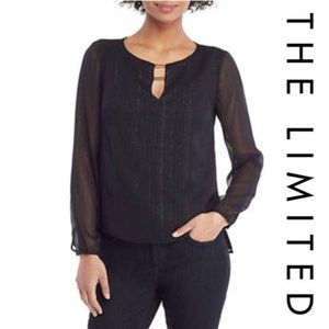 SOLD - NWT - Crinkle Blouse with Bar Neck by The Limited